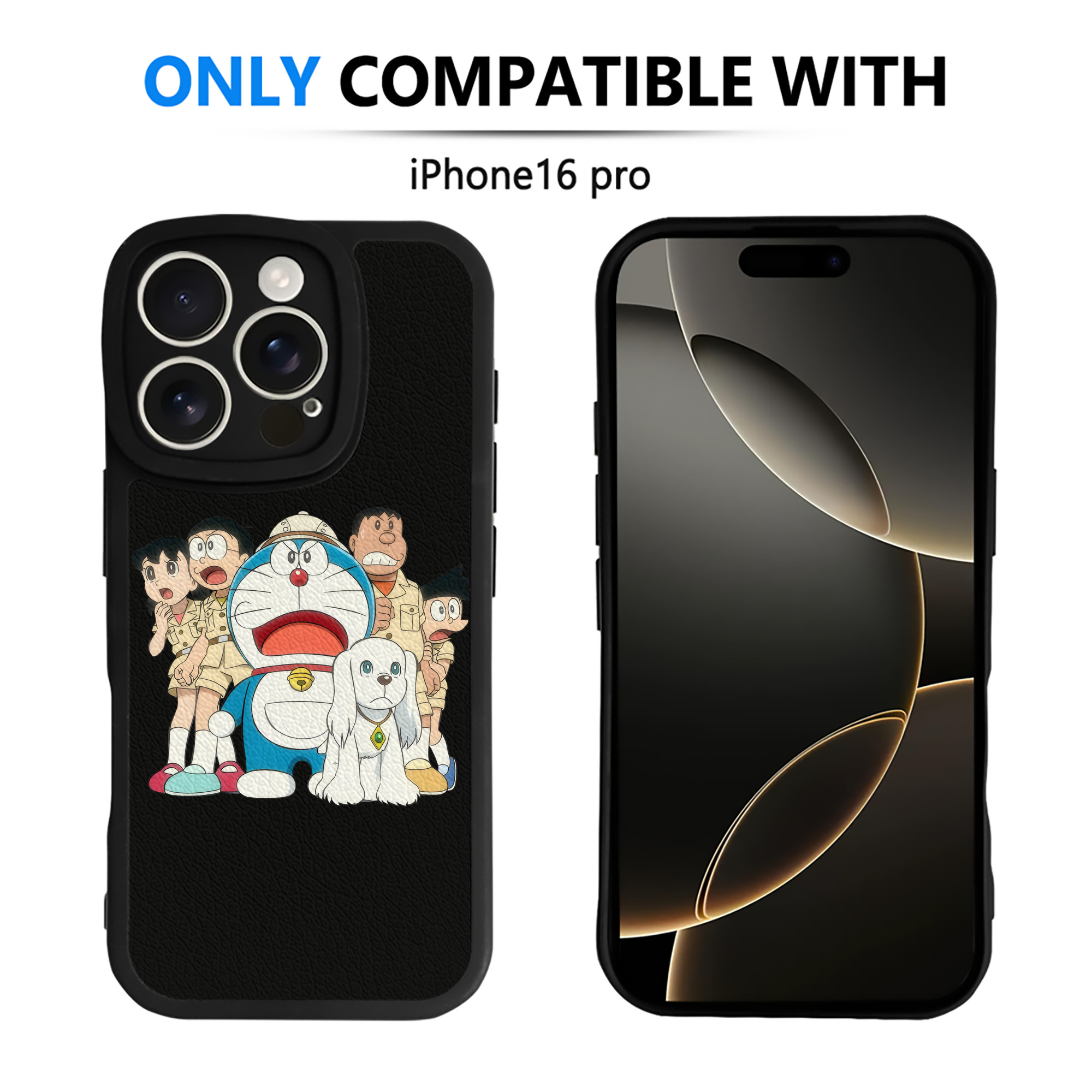 （画像用） ドラえもん Doraemon 【iPhone 16シリーズ対応】シリコンスマホケース（レザー調） 材質：シリコン